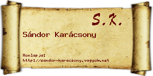 Sándor Karácsony névjegykártya