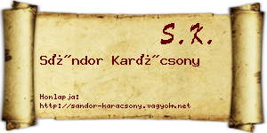 Sándor Karácsony névjegykártya